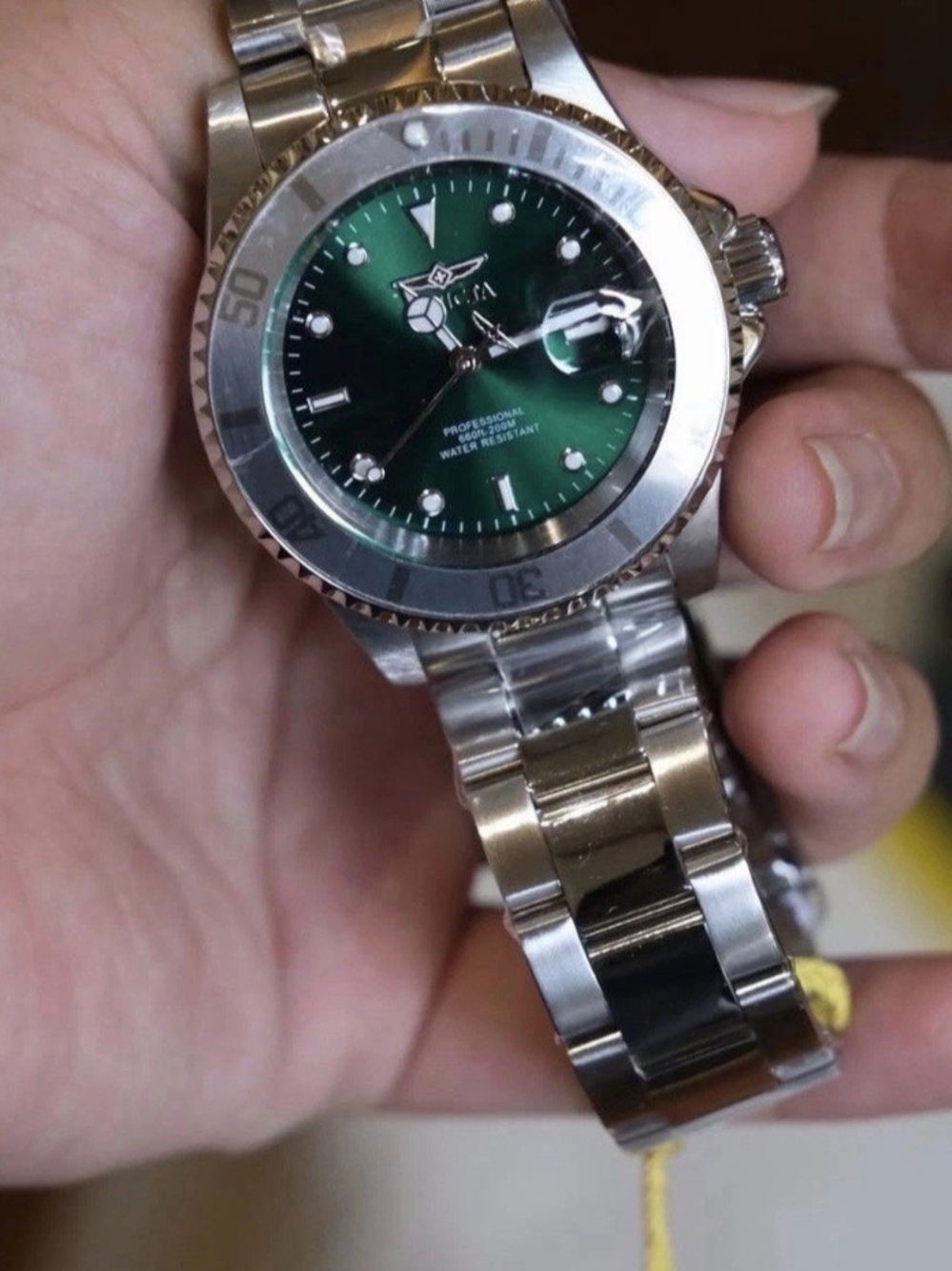 Invicta Pro Diver 40mm Stainless Steel Watch Green Dial Date 50958 NEW - Picture 4 of 6